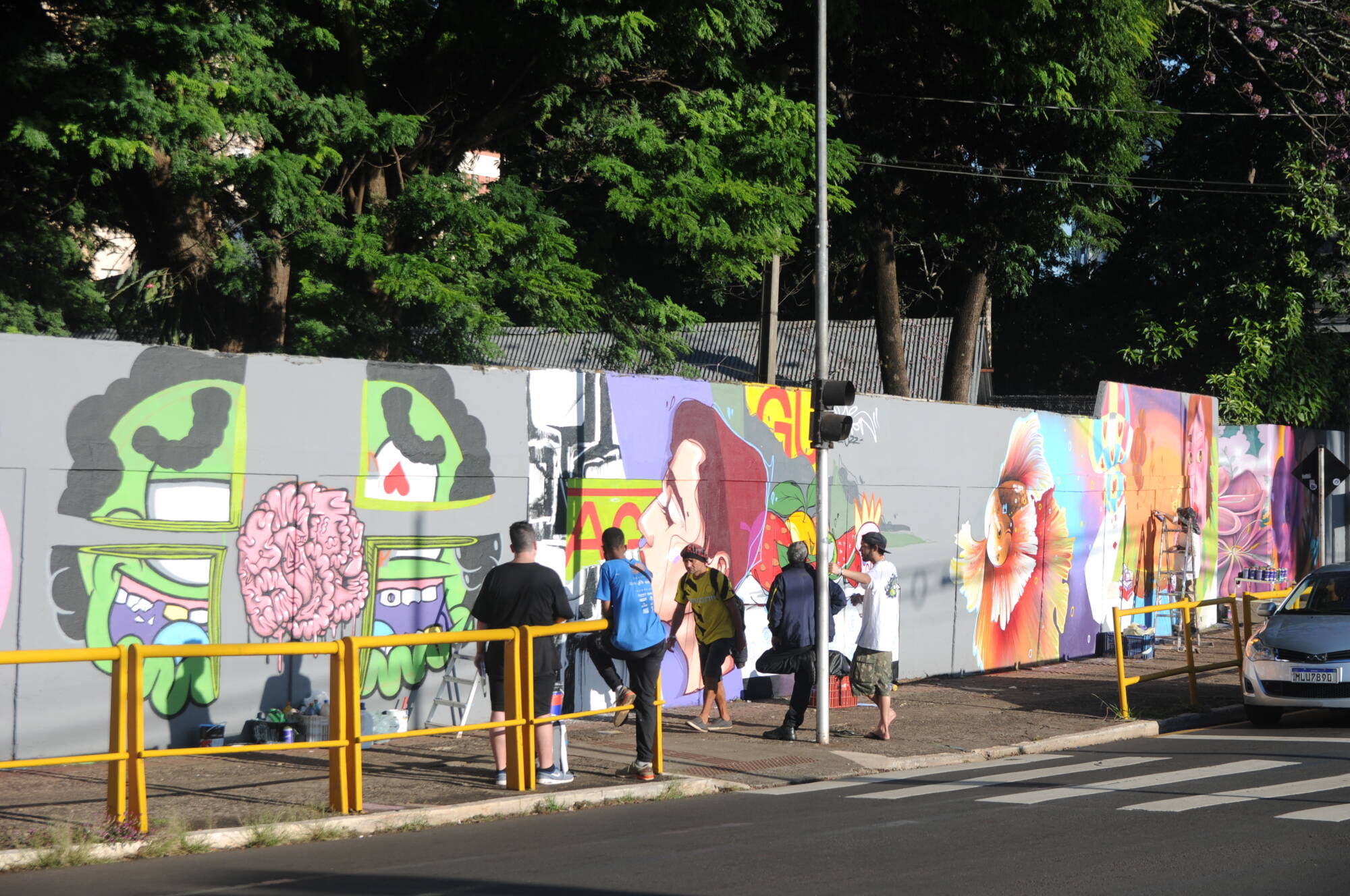 Alunos pintam muros de colégio de Londrina com temática afro