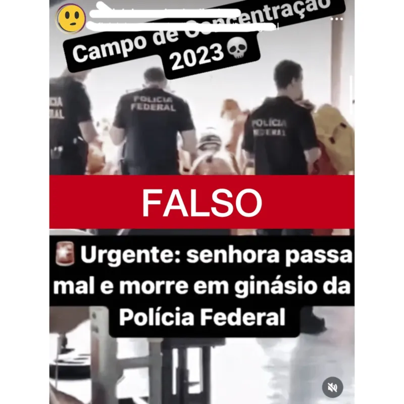 É falso que idosa morreu em ginásio da PF onde estão os bolsonaristas -  Politica - Estado de Minas