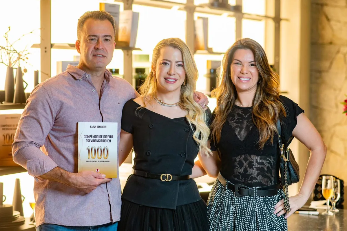 Com o irmão e sócio André Benedetti e a cunhada, Maria Fernanda Benedetti