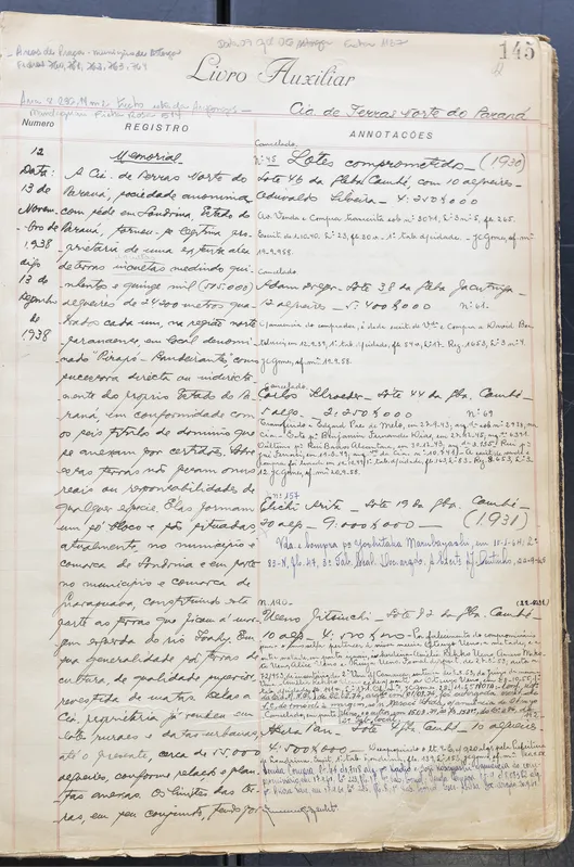 Documento registra o início da ocupação territorial de Londrina, pela CTNP, a Companhia de Terras Norte do Paraná