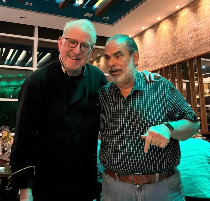 O Chef Sérgio Arno com Ricardo Prochet, um grande apreciador de gastronomia de qualidade.